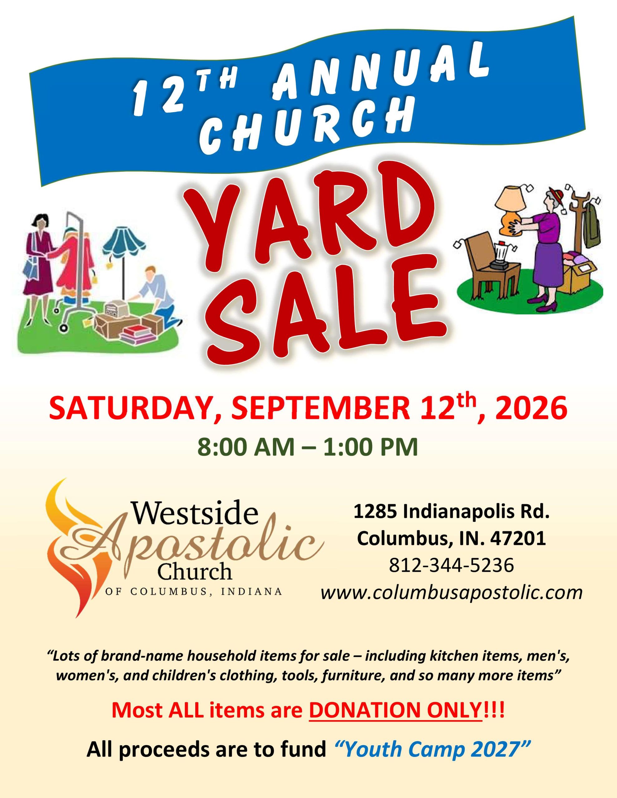 WAC 12th Annual Yard Sale 2027